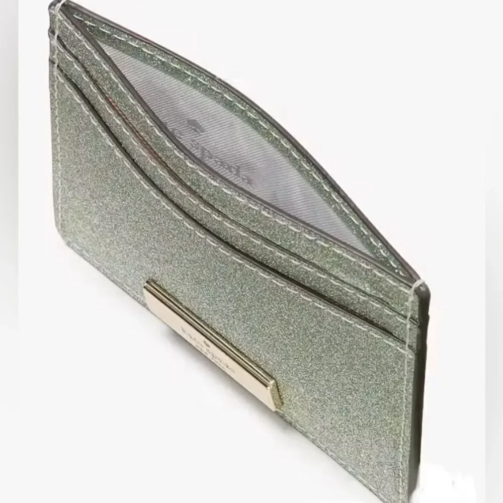 Kate Spade Kenzie Boxed Glitter Small Cardholder Wallet Bag Purse